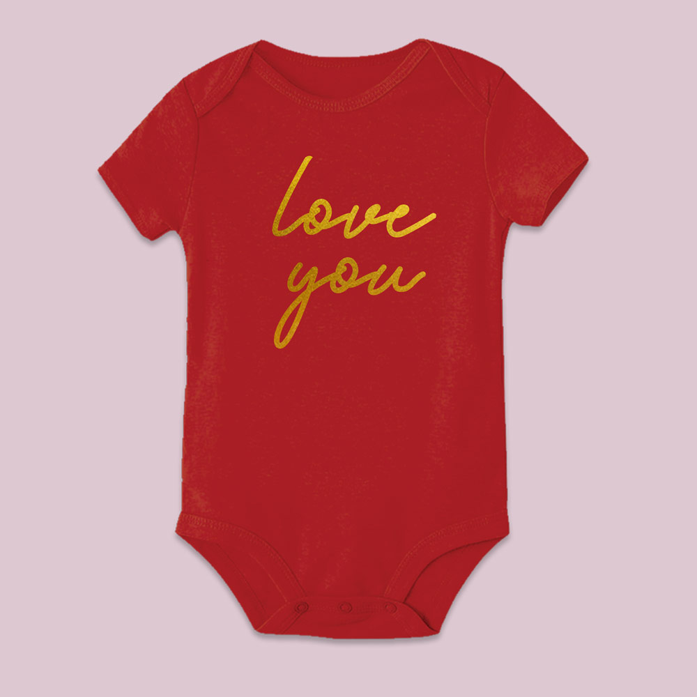 love you design mama and mini valentines tee - red baby bodysuit