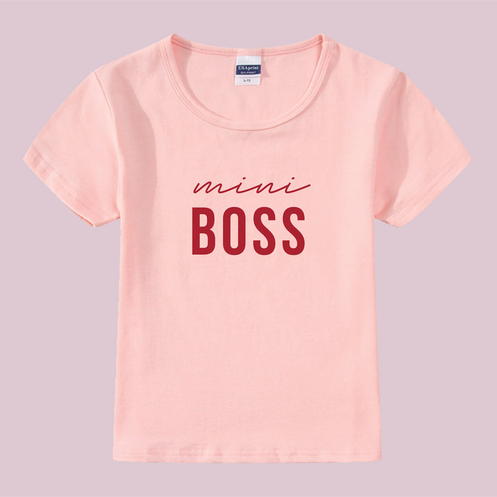 boss mama and mini boss design mama and mini valentines tee - peach kids tee