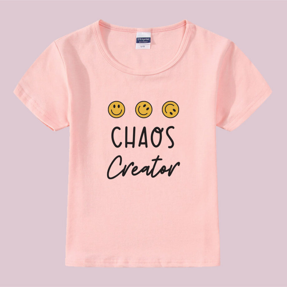 chaos coordinator and creator design mama and mini valentines tee - peach kids tee
