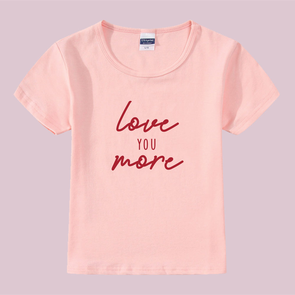 love you design mama and mini valentines tee - peach kids tee