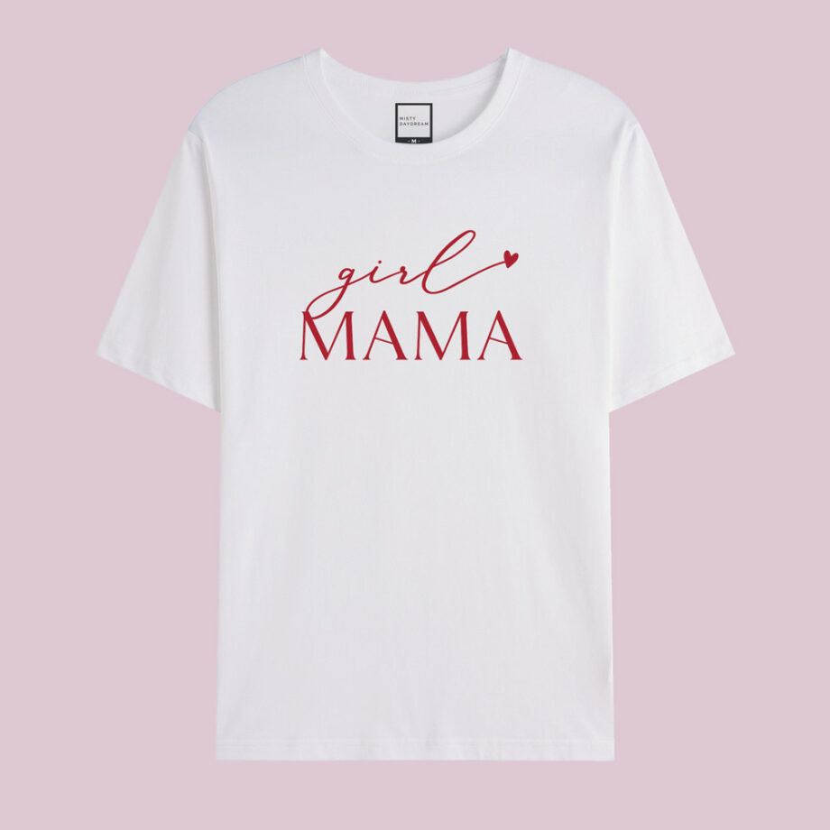 girl mama and mama girl design mama and mini valentines tee - white adult tee