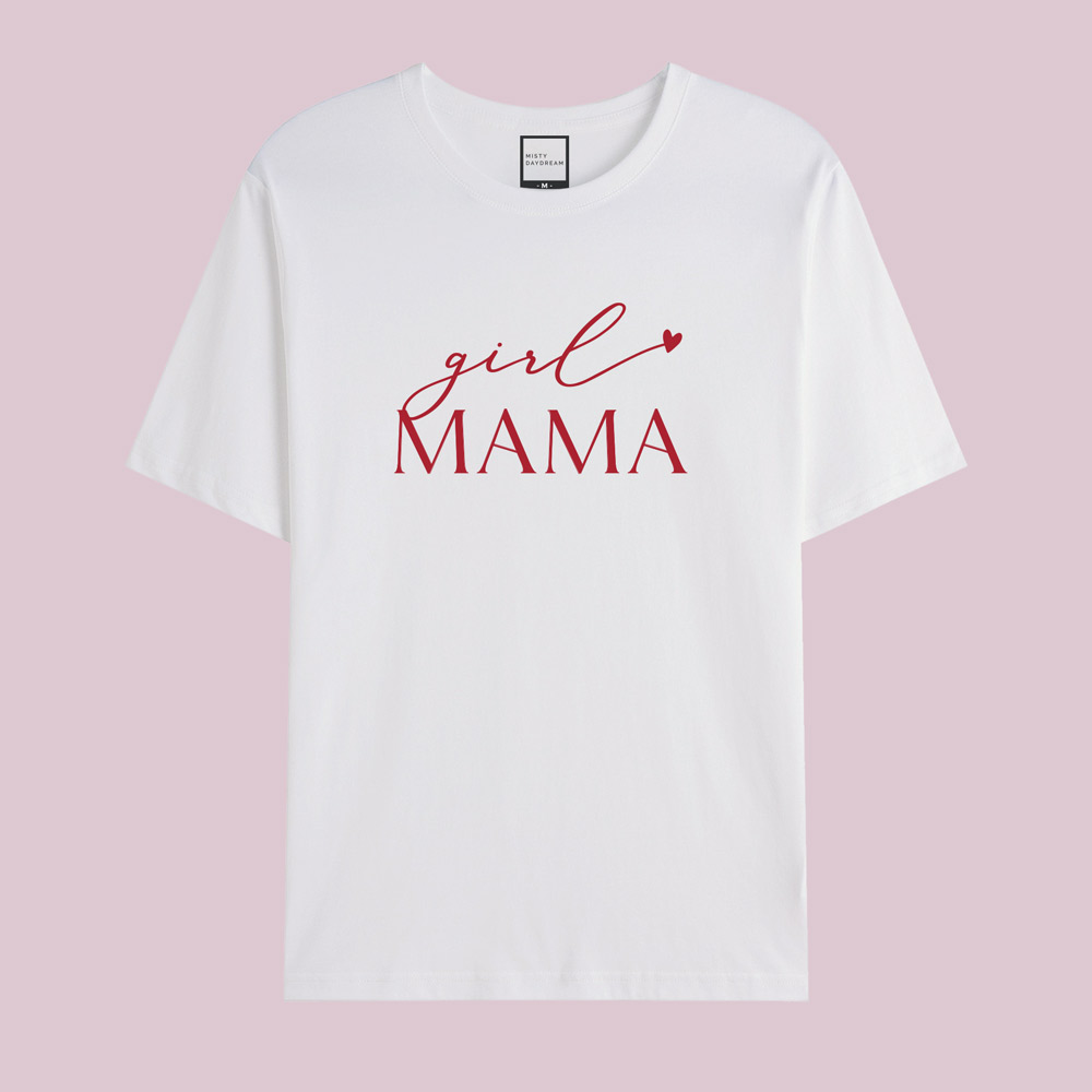 girl mama and mama girl design mama and mini valentines tee - white adult tee
