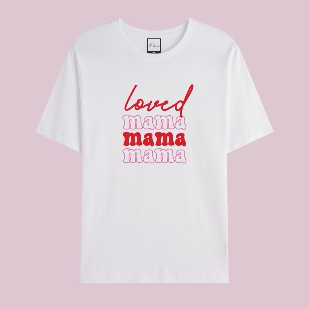 loved mama and mini design mama and mini valentines tee - white adult tee