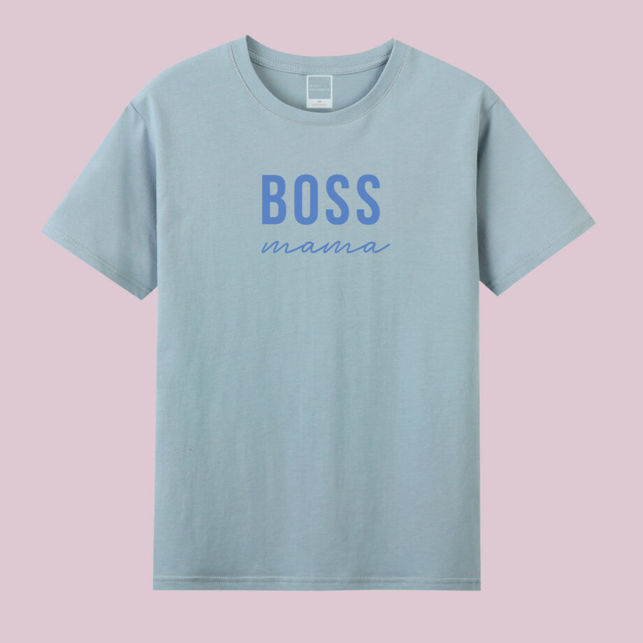 boss mama and mini boss design mama and mini valentines tee - dusty blue adult tee