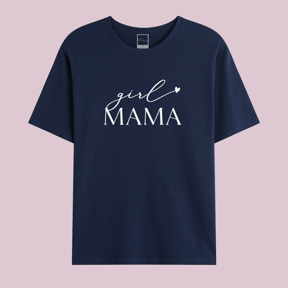 girl mama and mama girl design mama and mini valentines tee - midnight blue adult tee