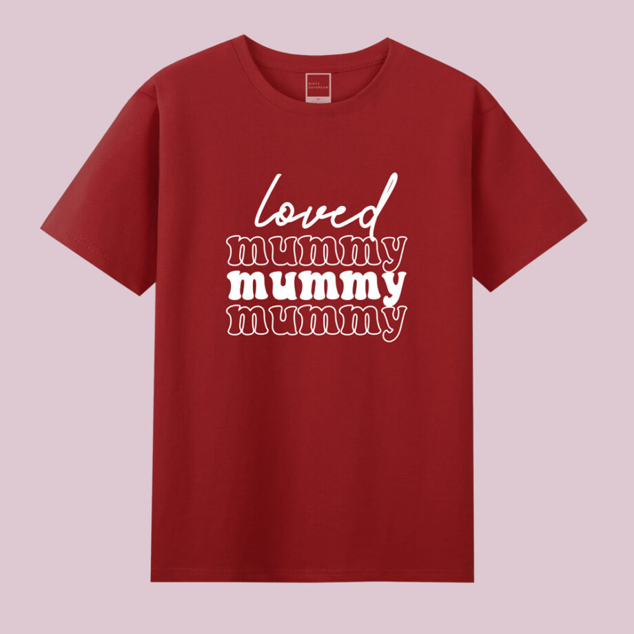 loved mama and mini design mama and mini valentines tee - red adult tee