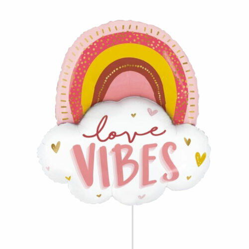 Boho Love Vibes Rainbow Foil Balloon
