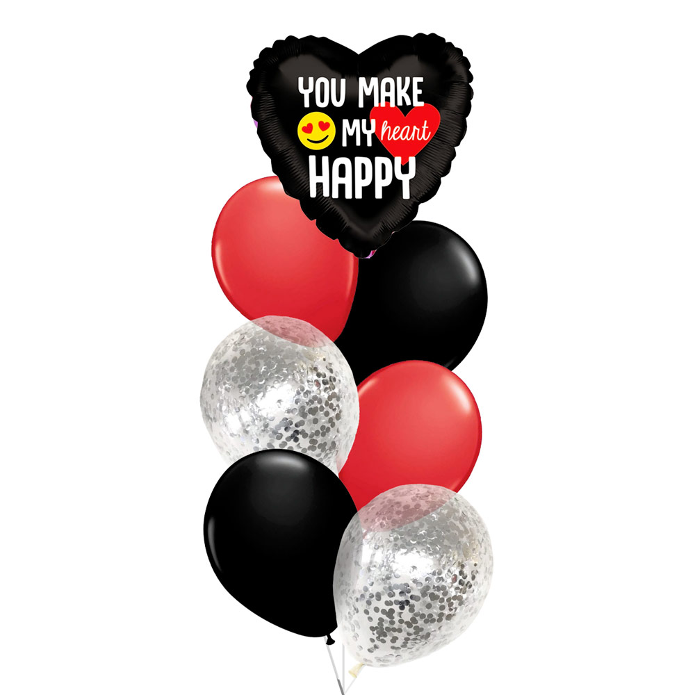 Emoji Happy Heart 18" Heart Foil Balloon