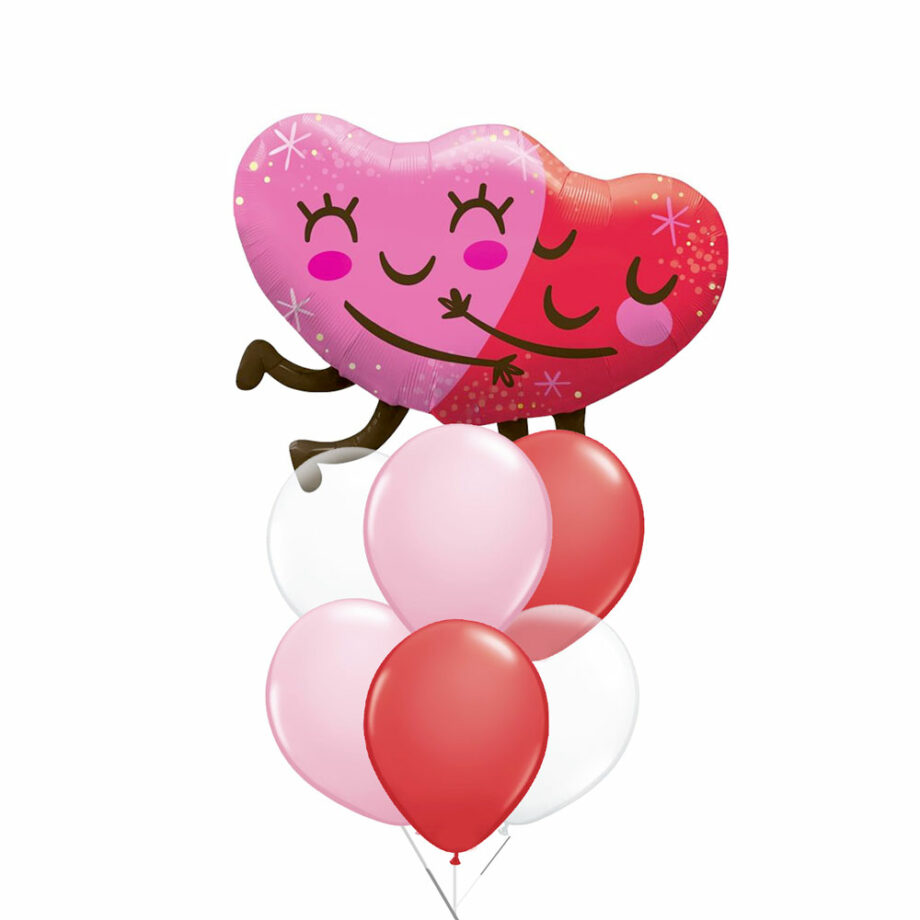 Hugging Hearts Foil Balloon Bouquet