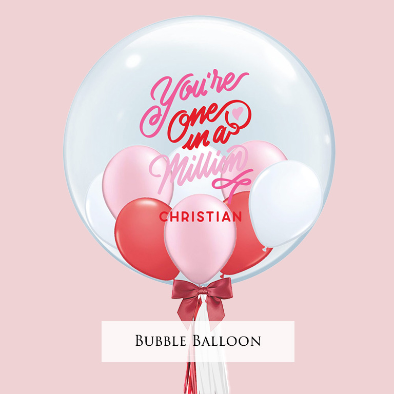 Valentines Day Custom Name Bubble Balloon