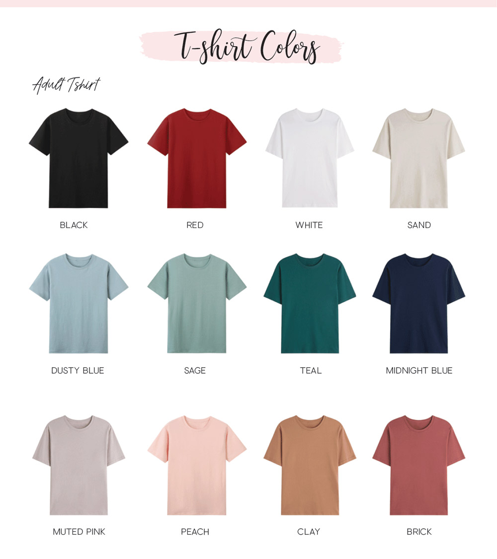 valentines adult tee color chart