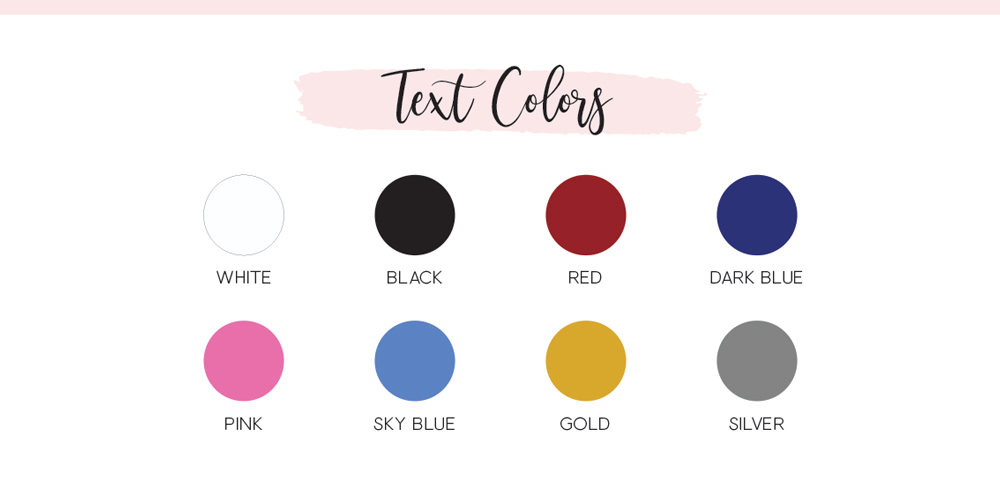 Valentines Text Color Chart