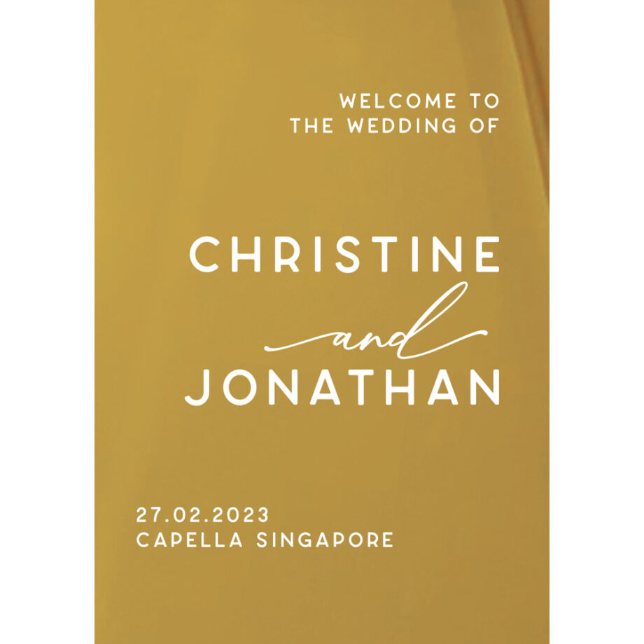mirror gold wedding signage - welcome to the wedding classic block design