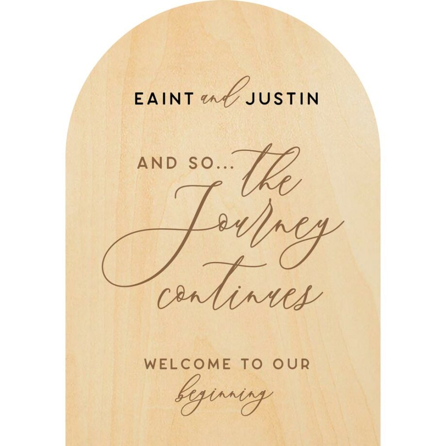 ply wood wedding signage - 3d the journey continues design