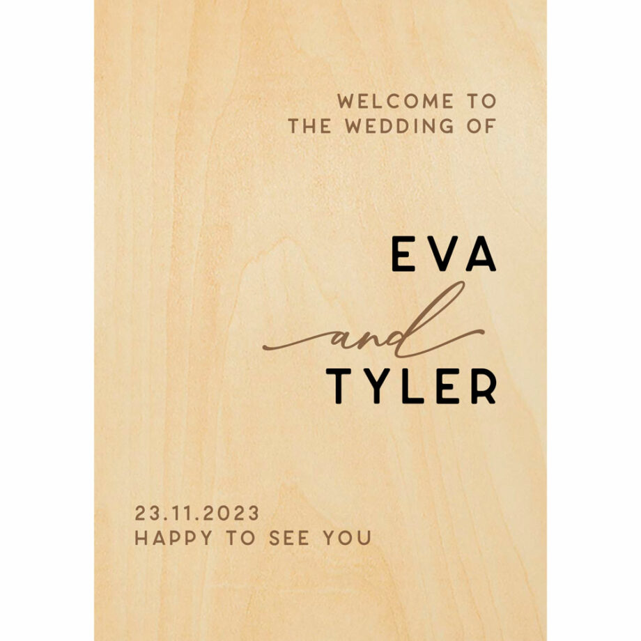 ply wood wedding signage - welcome to the wedding classic block design