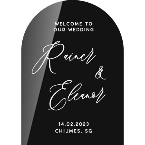 black acrylics wedding signage - 3d our wedding calligraphy design