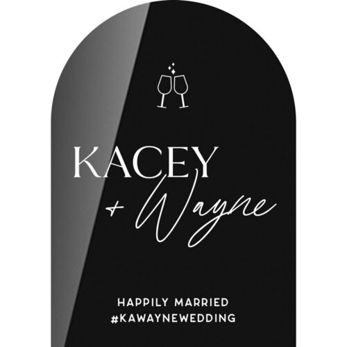 black acrylics wedding signage - you & i typography design