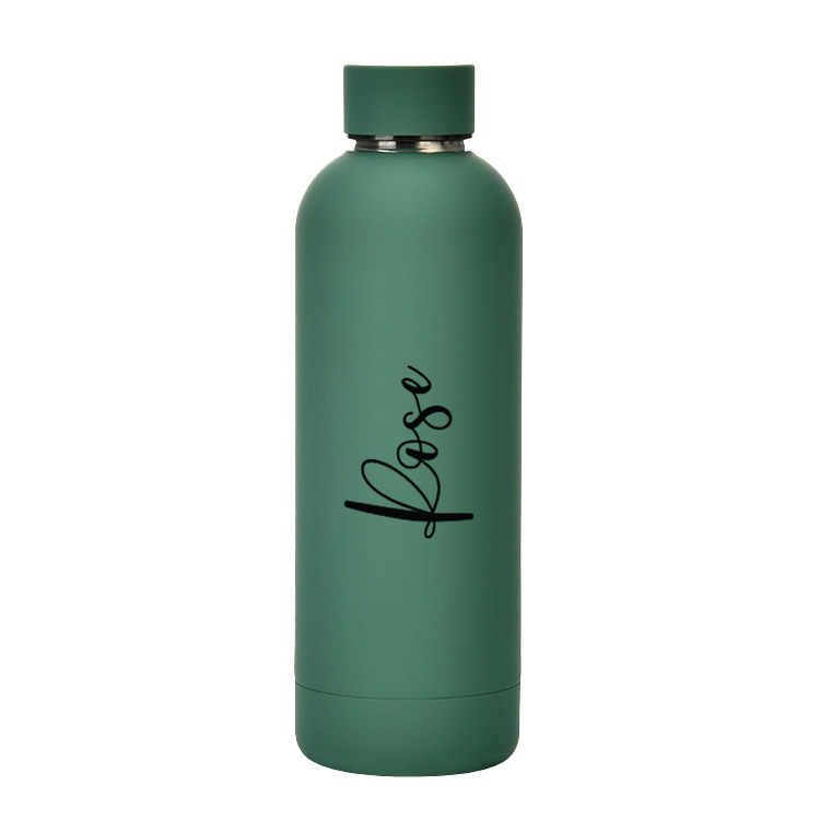 Custom Name Luxe Matte Finish Insulated Stainless Steel Bottle - Dark Green