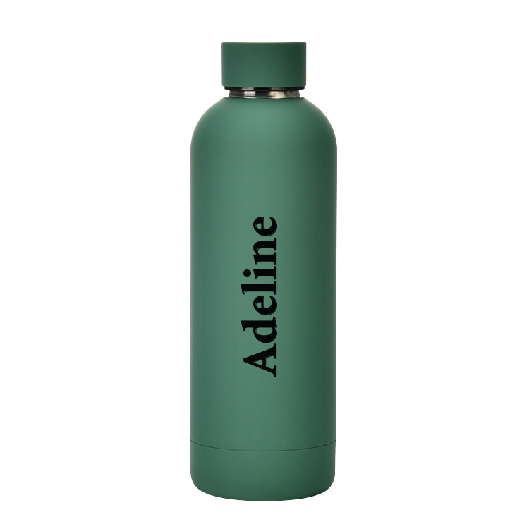 Custom Name Luxe Matte Finish Insulated Stainless Steel Bottle - Dark Green