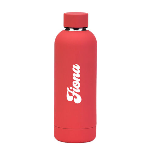 Custom Name Luxe Matte Finish Insulated Stainless Steel Bottle - Red