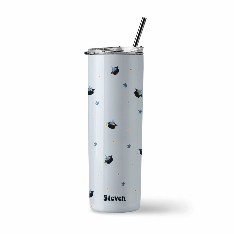 Graduation Collection Insulated Stainless Steel Tumbler - Graduation Caps Design