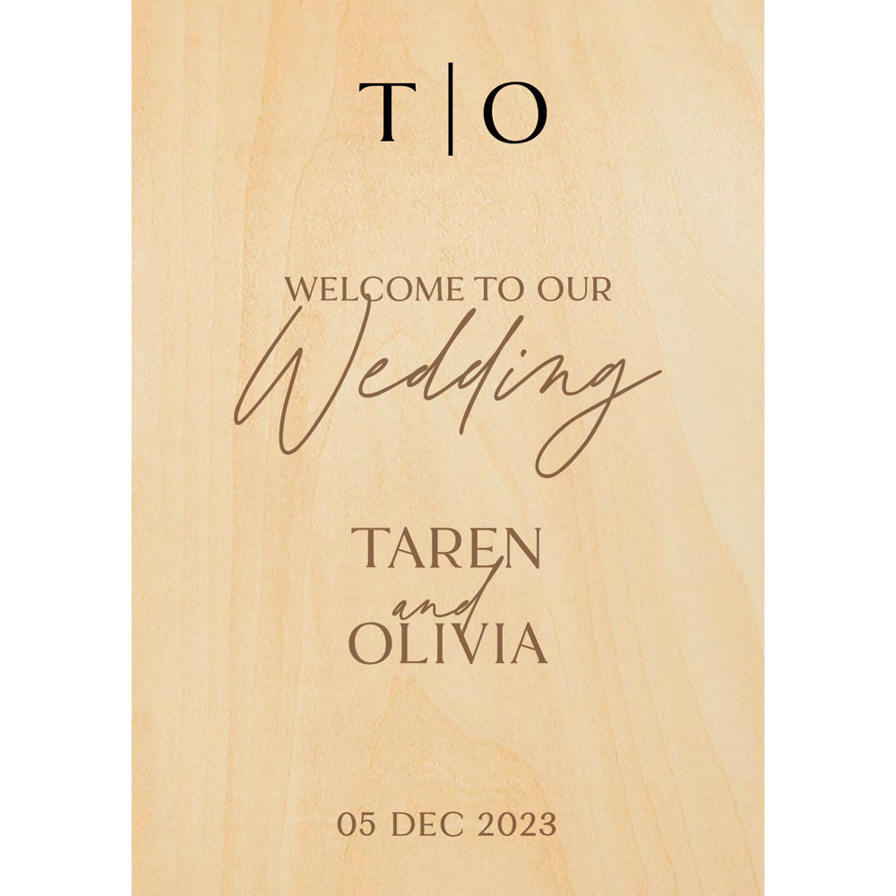 2d/3d welcome to our wedding couple monogram - ply wood