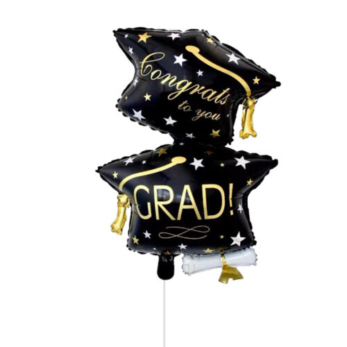 congrats grad 2pc hat graduate foil balloon