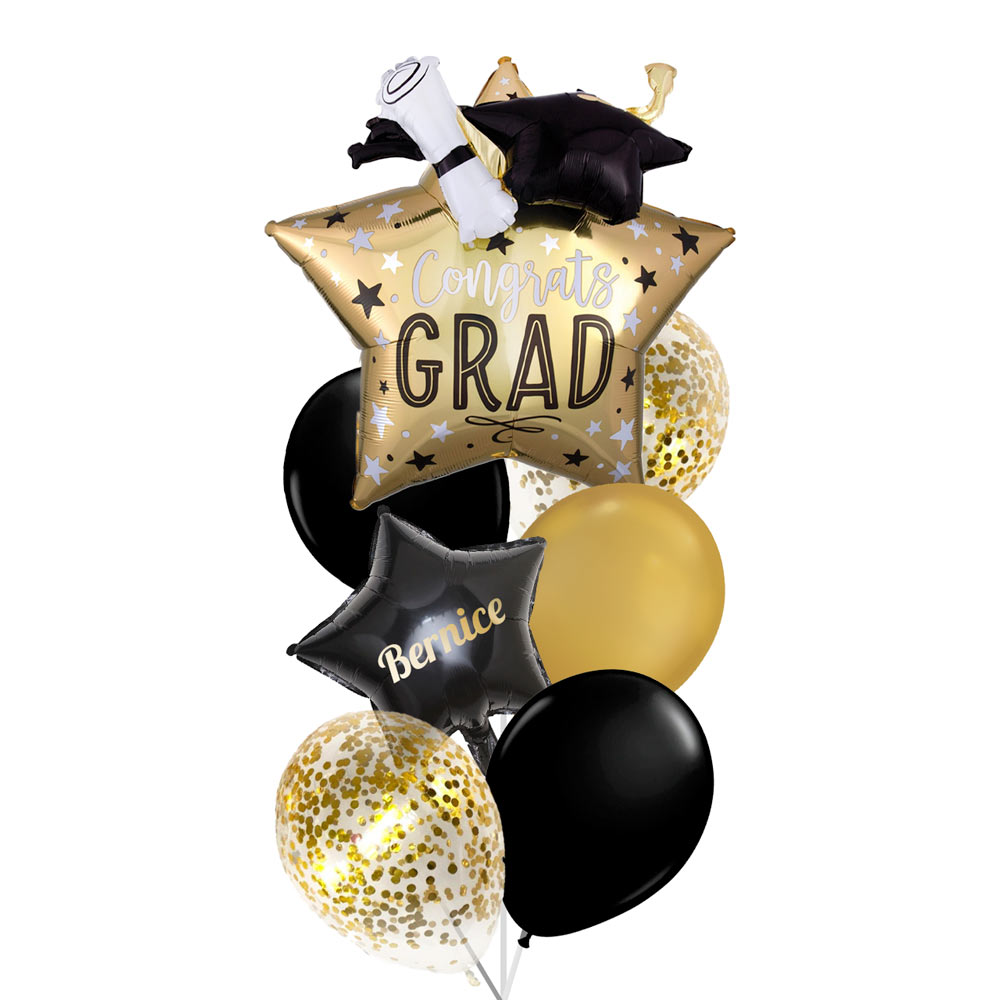 congrats grad star with customisation bouquet balloon