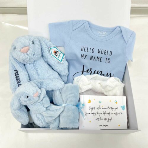 newborn giftbox -pretty cute bundle for boy w name