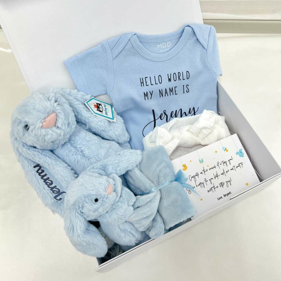 newborn giftbox -pretty cute bundle for boy2 w name