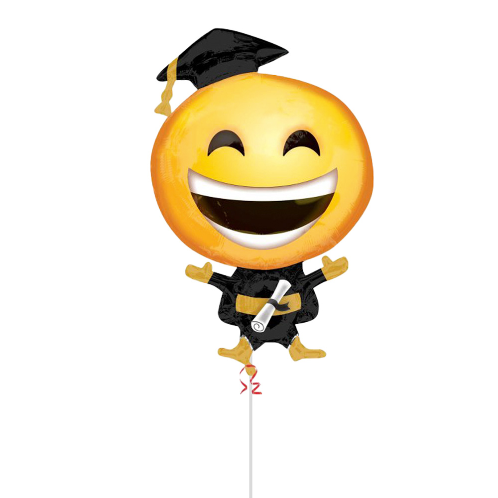 happy grad emoticon graduate foil balloon