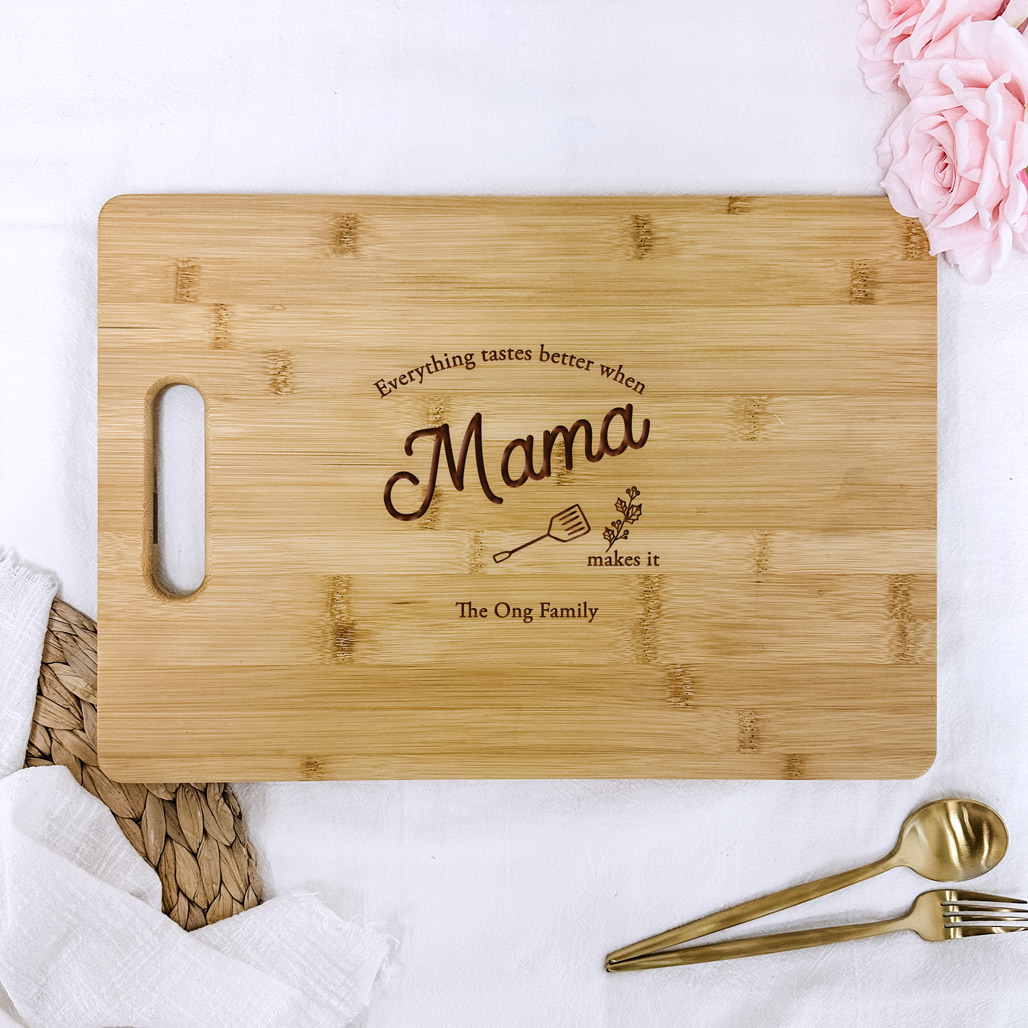 Engraved Wooden Chopping Board - Everything Tastes Better