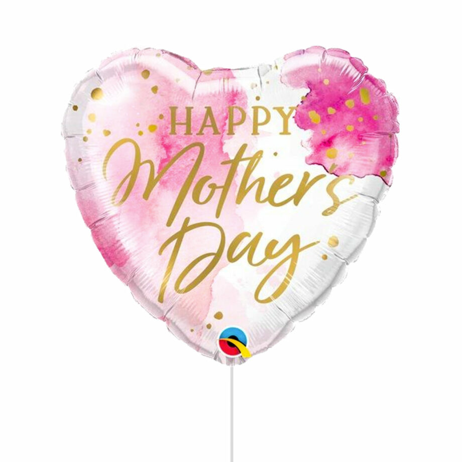 Mother's Day Pink Watercolor 18" Heart Foil Balloon