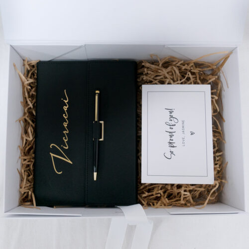 A5 Leather Notebook Graduation Gift Box Set