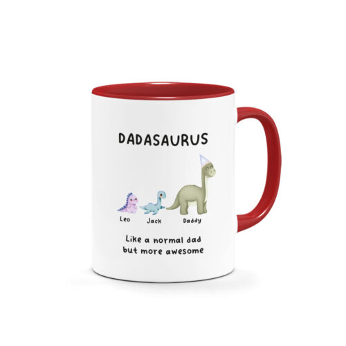 [Custom Name Custom Subtext] Father's Day Printed Mug - Dadasaurus Design