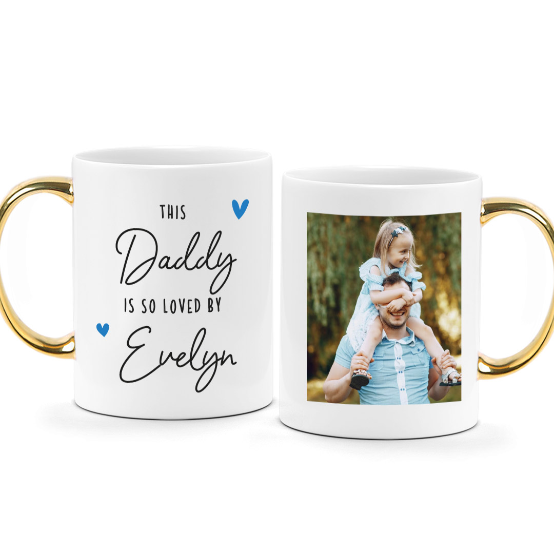 [Custom Name] Father’s Day Printed Photo Mug – This Daddy Is So Loved By Design