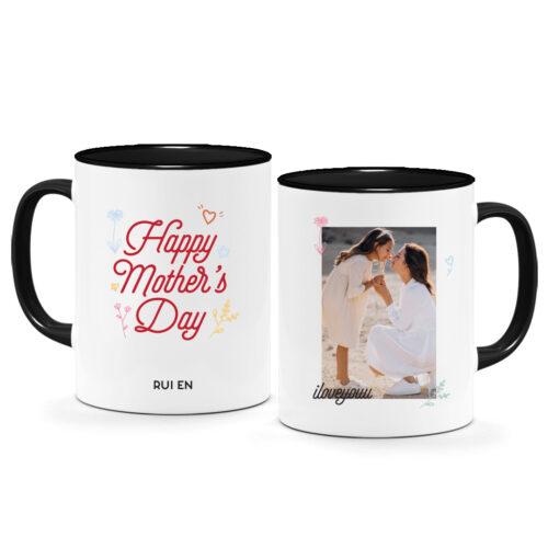 Mother's Day Printed Photo Mug - Happy Mother's Day Typography Doodle Design