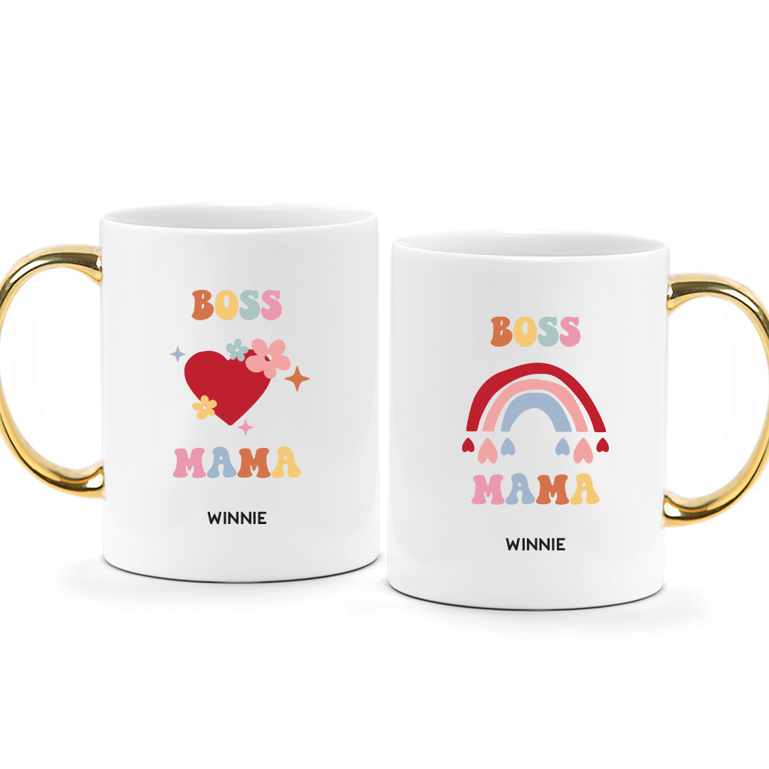 Mother's Day Printed Mug - Rainbow Heart MAMA Design
