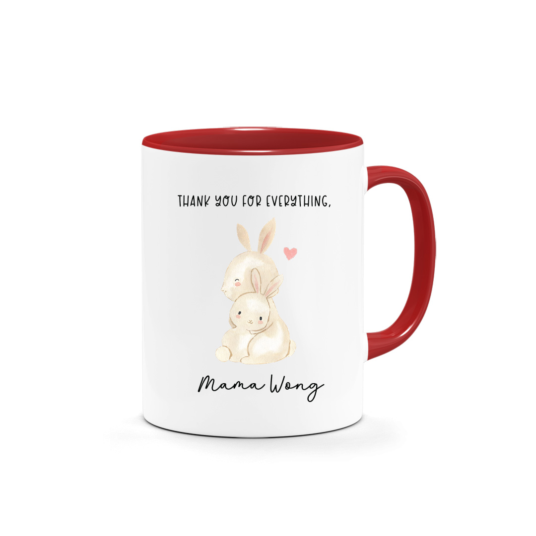 Mother's Day Printed Mug - Mama and Baby Bunny Design