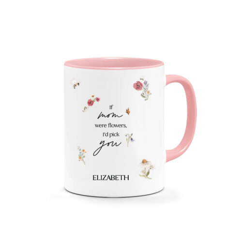 Mother's Day Printed Mug - if mom were flowers, i'd pick you Quote Design