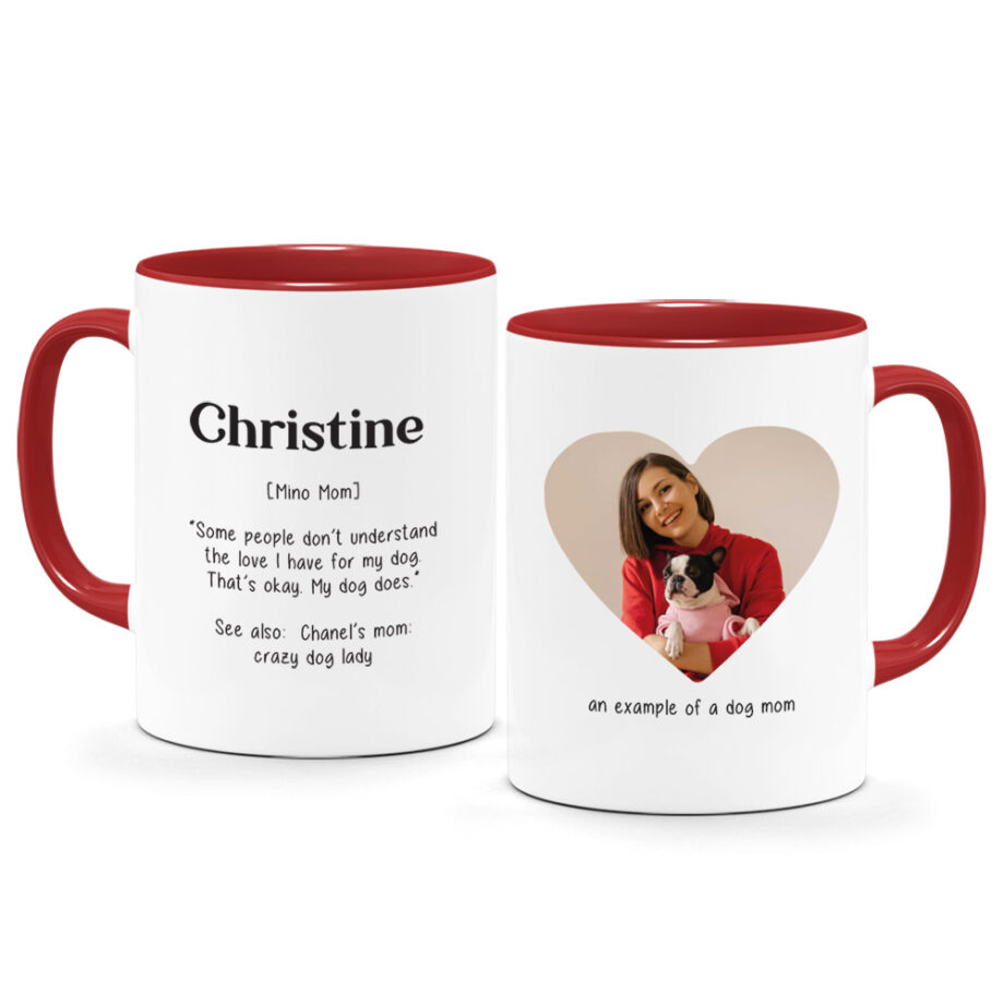 '[Custom Name Custom Subtext] Printed Mug – Custom Name Dictionary Heart Shape Photo Mug