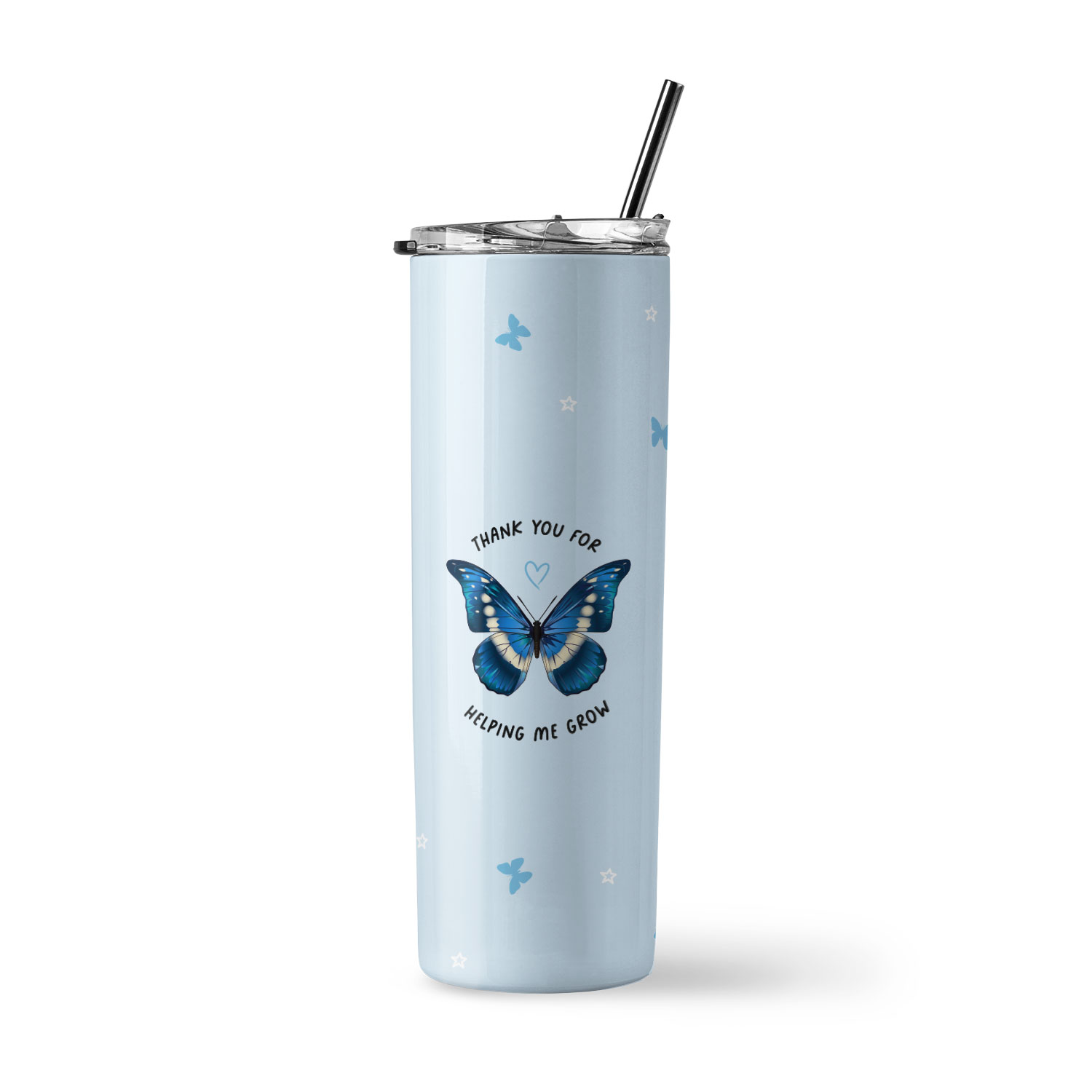 [Custom Name] Insulated Stainless Steel Tumbler - Thank You For Helping Me Grow Design