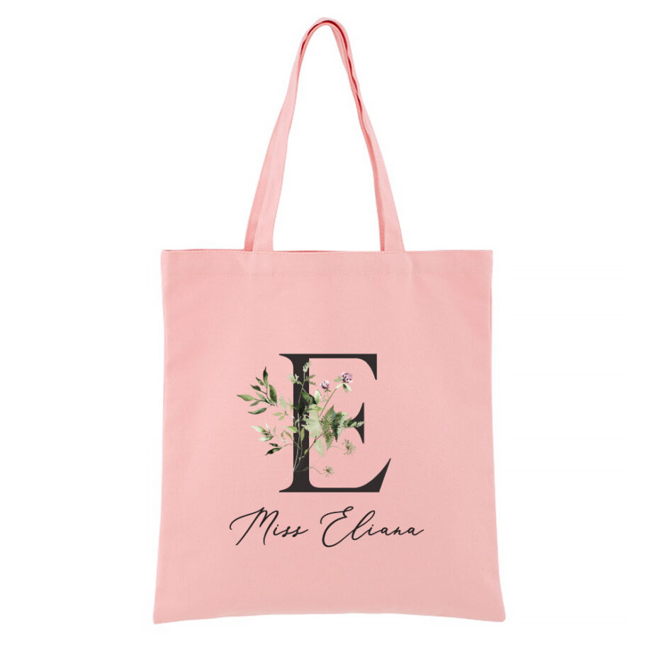 Personalised Tote Bag - Wild Flowers Monogram Design