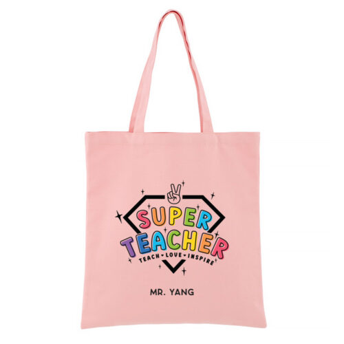 [Custom Name] Personalised Teacher’s Day Tote Bag - SUPER TEACHER Design