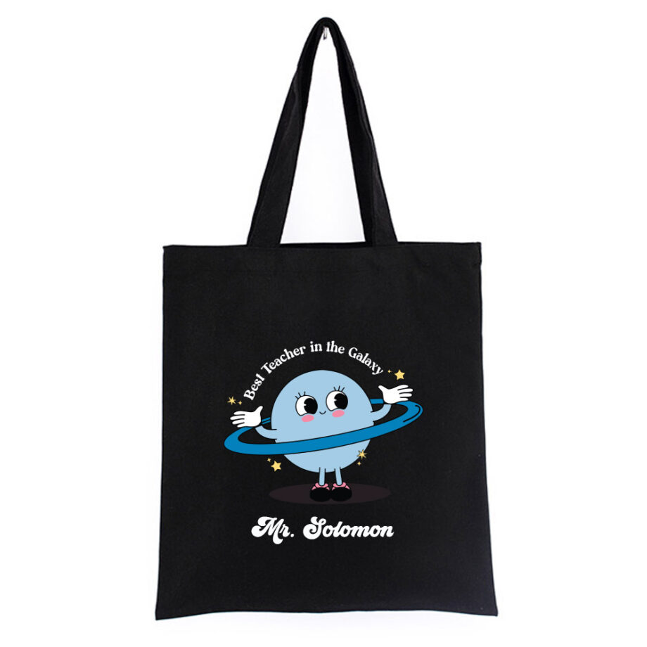 [Custom Name] Personalised Teacher’s Day Tote Bag - Best Teacher in the Galaxy Design