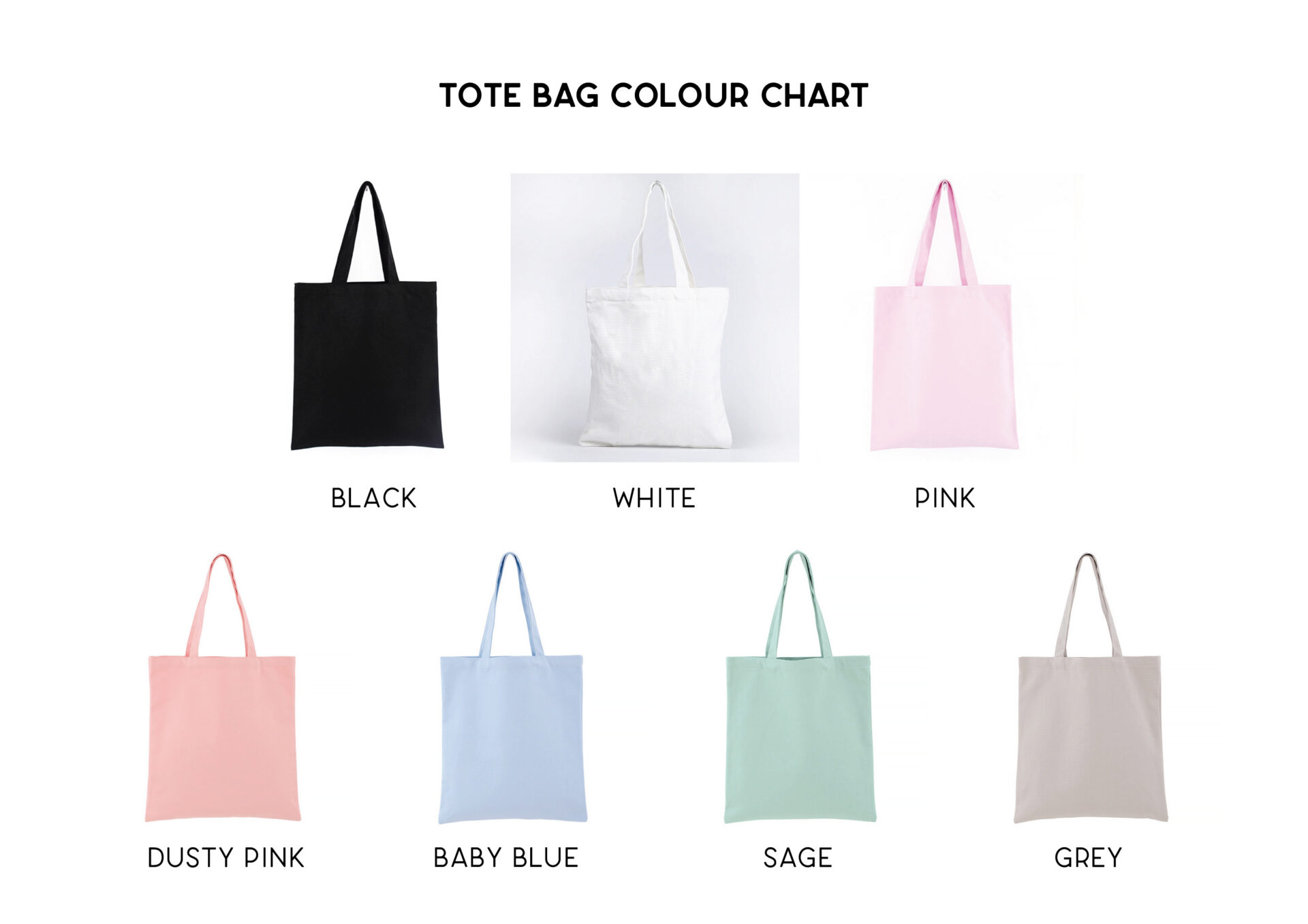 Tote Bag Colour Chart