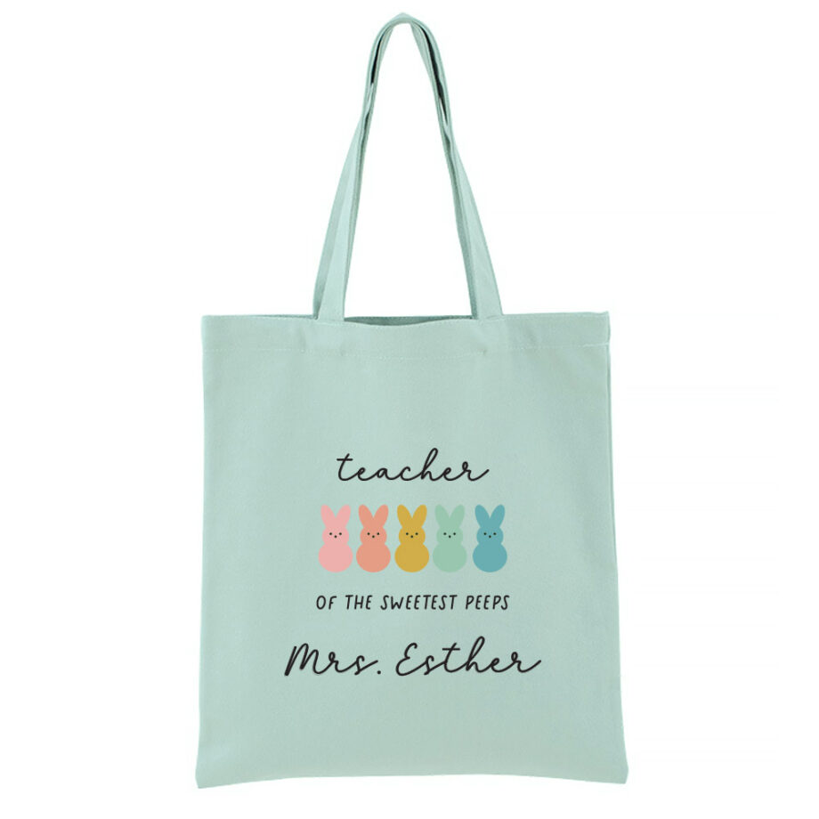 [Custom Name] Personalised Teacher's Day Tote Bag - Bunny Design
