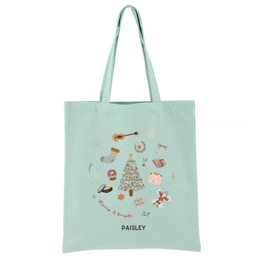 [Custom Name] Christmas Collection Personalised Tote Bag - Cozy Warm Christmas