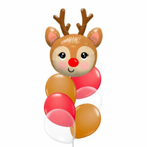 [Character] Red-Nosed Reindeer Head Foil Balloon