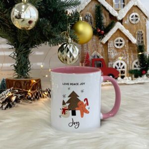 [Custom NAME, SUBTEXT] Printed Mug – Snowman And Gingerbread